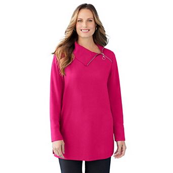 Catherines Women's Plus Size Suprema Studio Zip-Neck Tunic