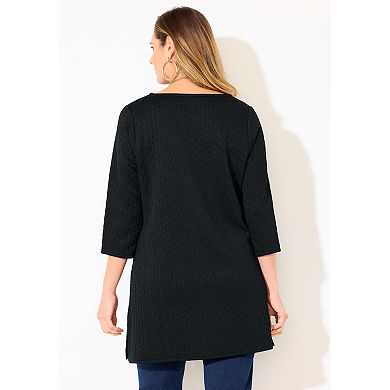 Catherines Women's Plus Size Spliced Cable Tunic