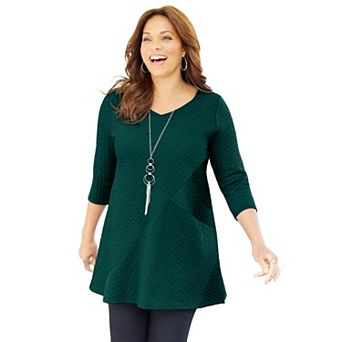 Catherines Women's Plus Size Spliced Cable Tunic
