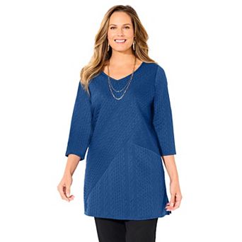 Catherines Women's Plus Size Spliced Cable Tunic