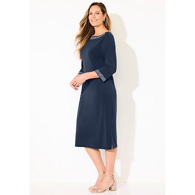 Catherines Women's Plus Size Stud Accent Shift Dress
