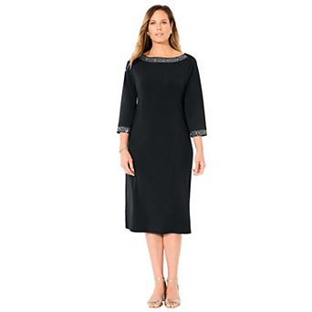 Catherines Women's Plus Size Stud Accent Shift Dress