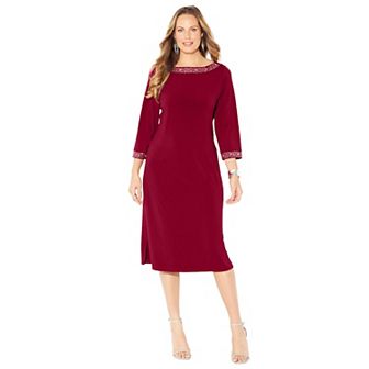 Catherines Women's Plus Size Stud Accent Shift Dress