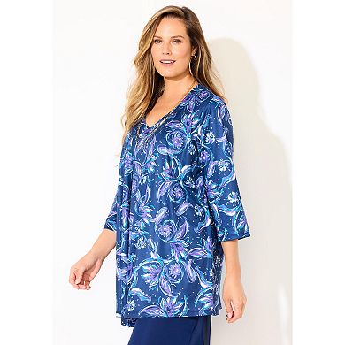 Catherines Women's Plus Size Disco Dot Duet Top