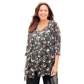 Catherines Women's Plus Size Disco Dot Duet Top