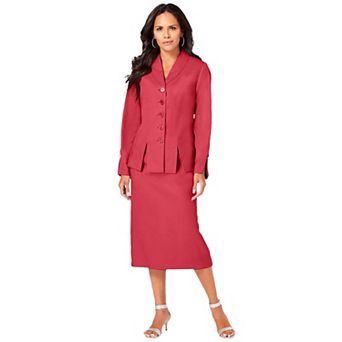 Roaman's Women's Plus Size Petite Plus Size Long Sleeve Shawl-Collar Jacket & Sheath Skirt Set