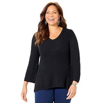 Catherines Women's Plus Size Shaker Stitch Pullover