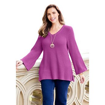 Catherines Women's Plus Size Shaker Stitch Pullover