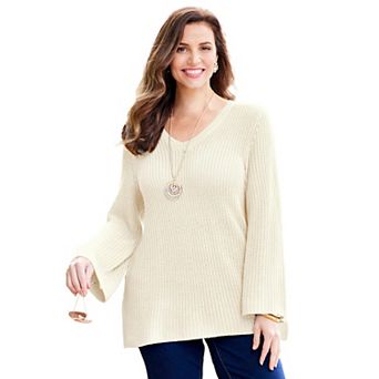 Catherines Women's Plus Size Shaker Stitch Pullover