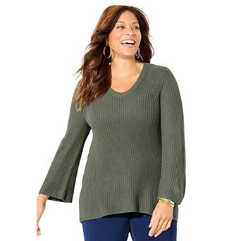 Catherines Women's Plus Size Shaker Stitch Pullover