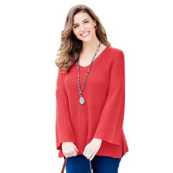 Catherines Women's Plus Size Shaker Stitch Pullover