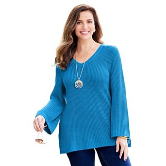 Catherines Women's Plus Size Shaker Stitch Pullover