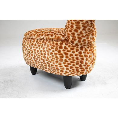 Brown Giraffe Animal Storage Ottoman