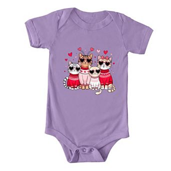 Valentine Kittens Baby Bodysuit