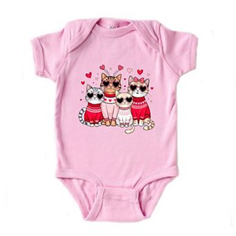 Valentine Kittens Baby Bodysuit