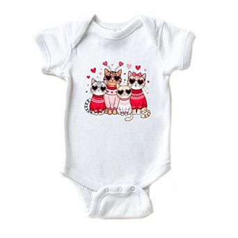 Valentine Kittens Baby Bodysuit