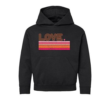 Retro Love Stripes Youth Graphic Hoodie
