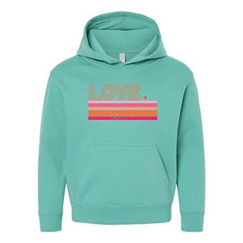 Retro Love Stripes Youth Graphic Hoodie