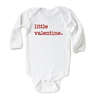 Little Valentine Raised Print Baby Long Sleeve Bodysuit