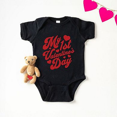 First Valentine's Cursive Baby Bodysuit