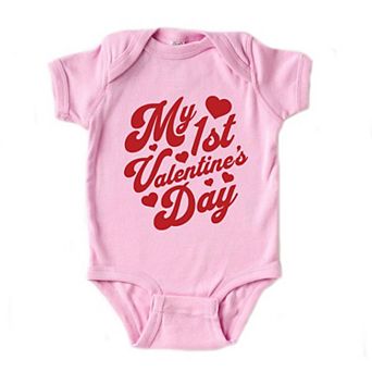 First Valentine's Cursive Baby Bodysuit