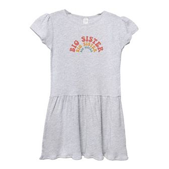 Big Sister Stacked Curved Toddler Girl Dress