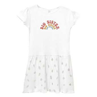 Big Sister Stacked Curved Toddler Girl Dress