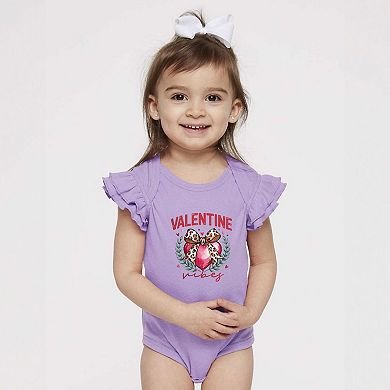 Coquette Valentine Vibes Baby Flutter Sleeve Bodysuit