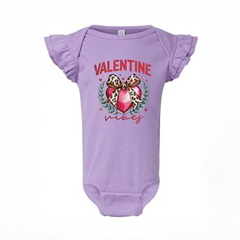 Coquette Valentine Vibes Baby Flutter Sleeve Bodysuit