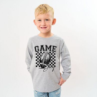 Retro Football Game Day Toddler Long Sleeve Graphic Tee