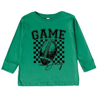 Retro Football Game Day Toddler Long Sleeve Graphic Tee