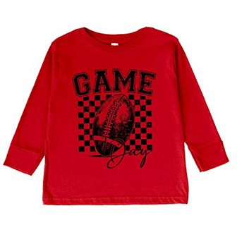 Retro Football Game Day Toddler Long Sleeve Graphic Tee