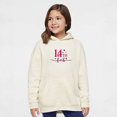 14th Feb Stars Raised Print Youth Graphic Hoodie