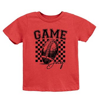 Retro Football Game Day Toddler Short Sleeve Graphic Tee