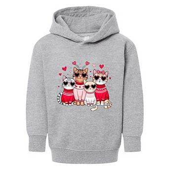 Valentine Kittens Toddler Graphic Hoodie