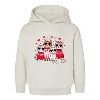 Valentine Kittens Toddler Graphic Hoodie