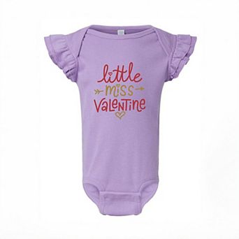 Little Miss Valentine Baby Flutter Sleeve Bodysuit