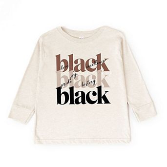 Black History Stacked Youth Long Sleeve Graphic Tee