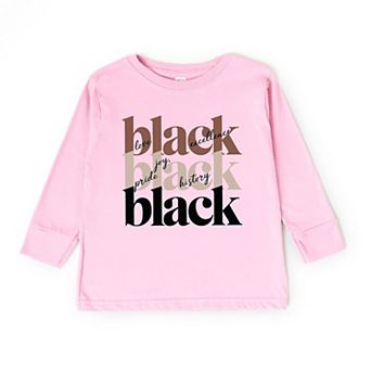 Black History Stacked Youth Long Sleeve Graphic Tee