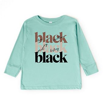 Black History Stacked Youth Long Sleeve Graphic Tee
