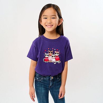 Valentine Kittens Toddler Short Sleeve Graphic Tee