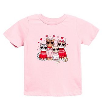 Valentine Kittens Toddler Short Sleeve Graphic Tee