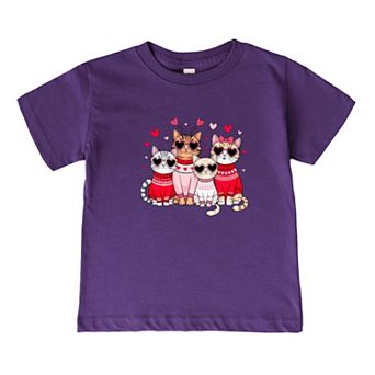 Valentine Kittens Toddler Short Sleeve Graphic Tee