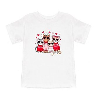 Valentine Kittens Toddler Short Sleeve Graphic Tee