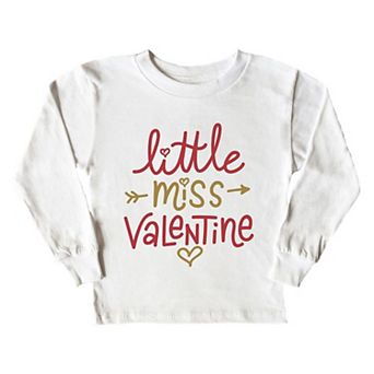 Little Miss Valentine Toddler Long Sleeve Graphic Tee