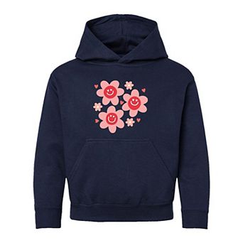 Hippy Flower Valentine Youth Graphic Hoodie