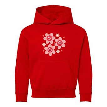 Hippy Flower Valentine Youth Graphic Hoodie