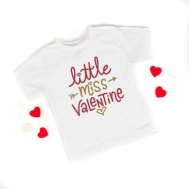 Little Miss Valentine Toddler Short Sleeve Graphic Tee