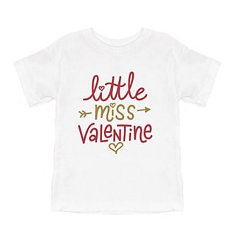 Little Miss Valentine Toddler Short Sleeve Graphic Tee