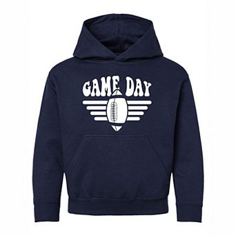 Football Game Day Stripes Youth Graphic Hoodie